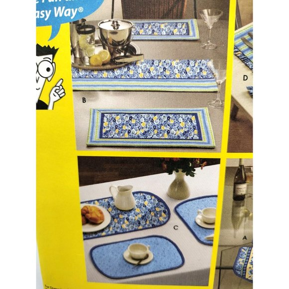 Simplicity Pattern 5964 Sewing Patterns for Dummies Place Mats Runners 2002 Uncu - Picture 2 of 11